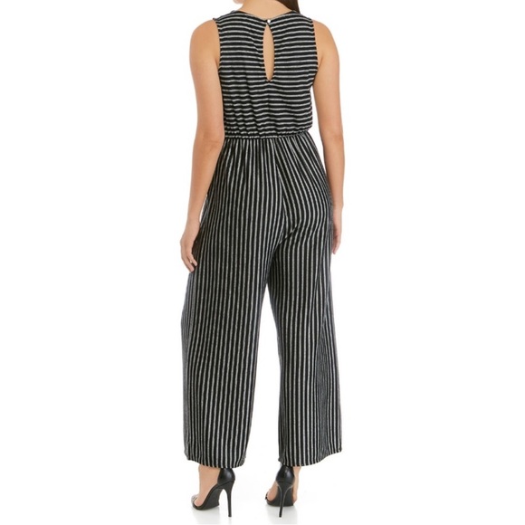 Eyeshadow Black White Stripe Jumpsuit One Piece Small - Picture 3 of 5